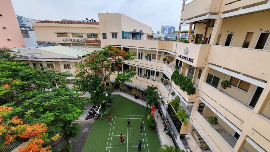 Außenbereich der Unterkunft bei der Freiwilligenarbeit in Vietnam