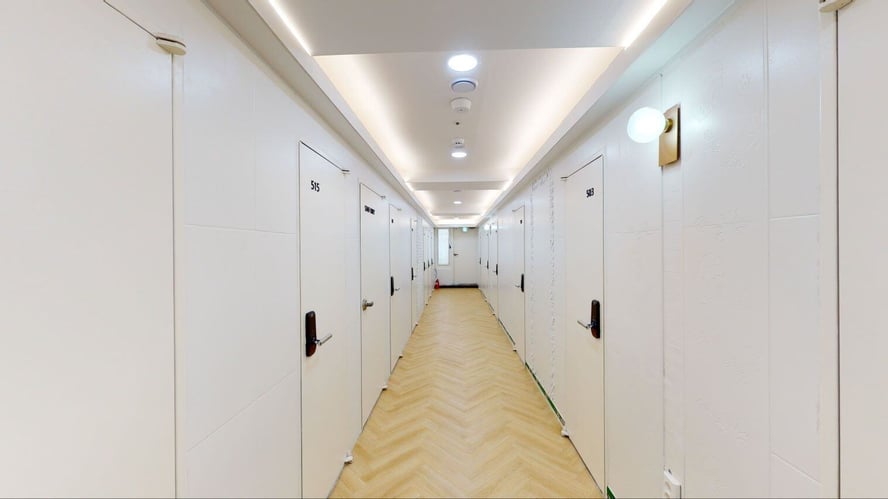 Flur der Mini-Apartments bei der Sprachreise in Südkorea mit AIFS