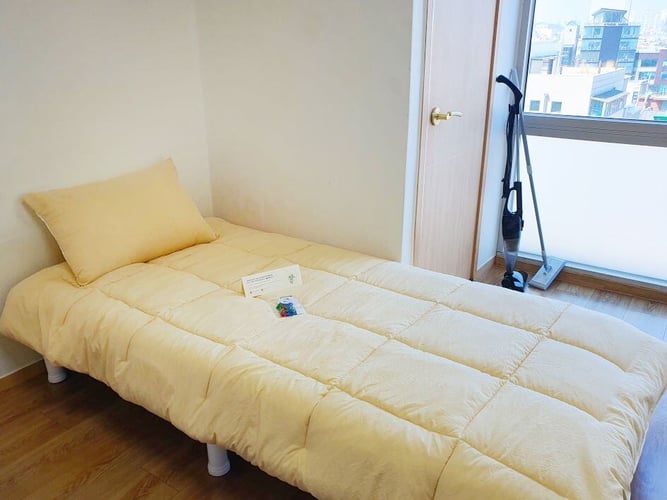 Bett in der Student Residence bei der Sprachreise in Südkorea mit AIFS